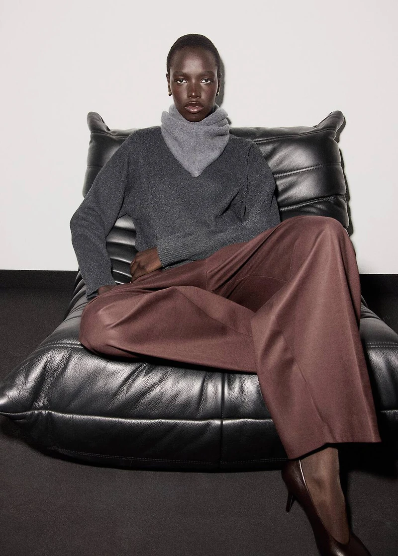 Cable-knit turtleneck sweater