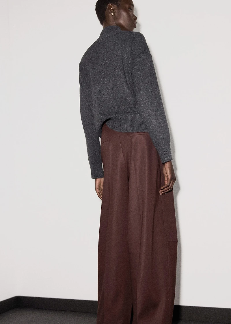 Cable-knit turtleneck sweater