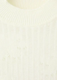 Openwork knit sweater with flowers
