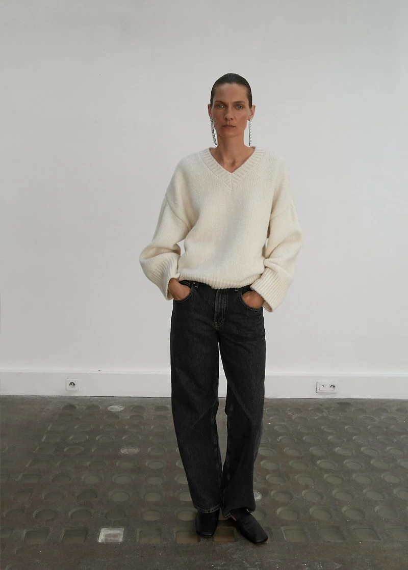 V-neck wool sweater