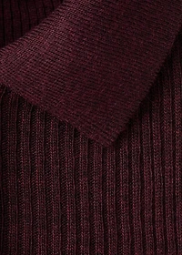 Polo-neck ribbed sweater