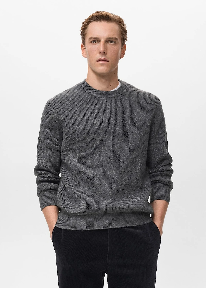 Knitted ribbed sweater