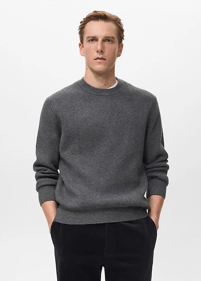 Knitted ribbed sweater