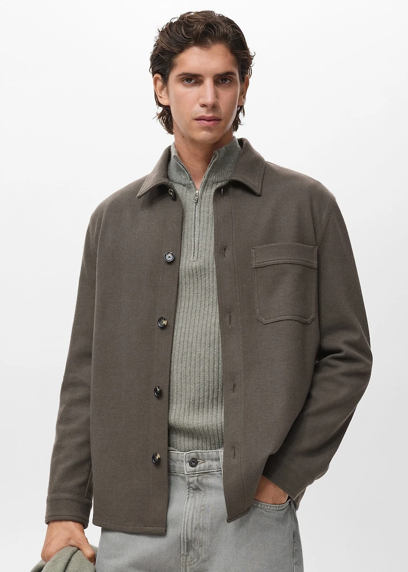 Regular fit flannel overshirt