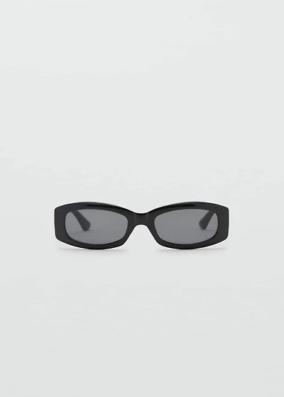 Contrasting rectangular-frame sunglasses