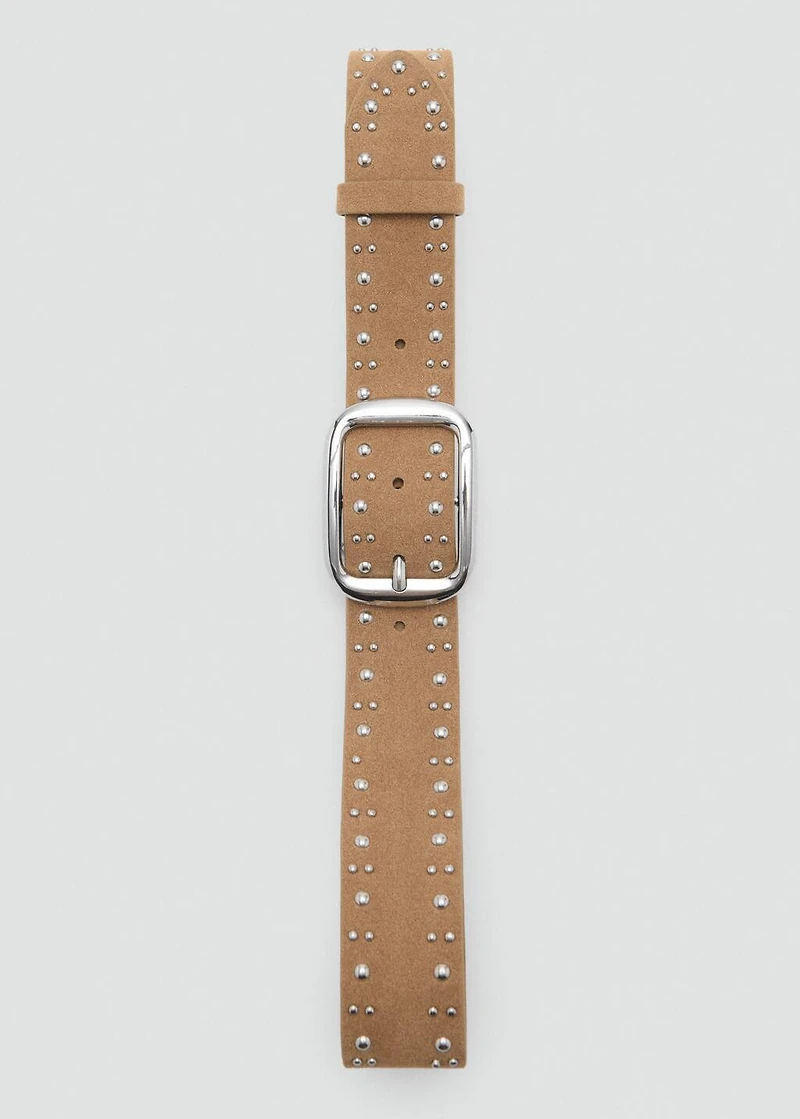 Suede belt with studs