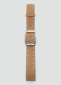 Suede belt with studs