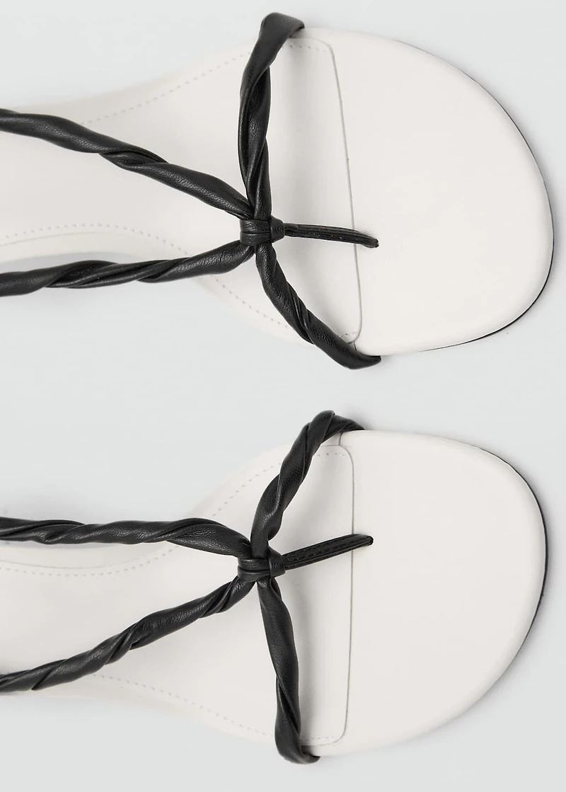 Ruched strips sandals