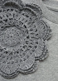 Crochet cotton t-shirt with flower