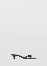 Heeled sandals with buckle detail