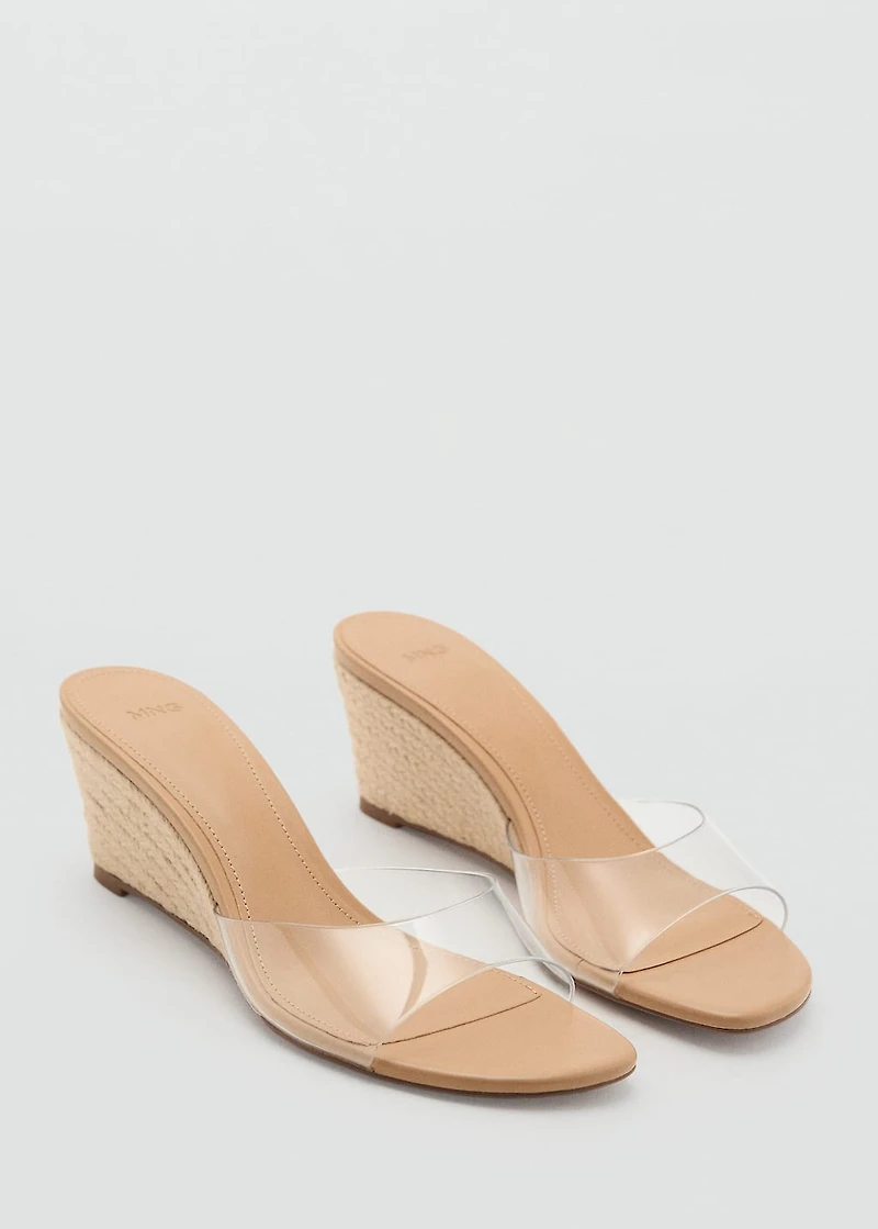 Vinyl wedge sandals