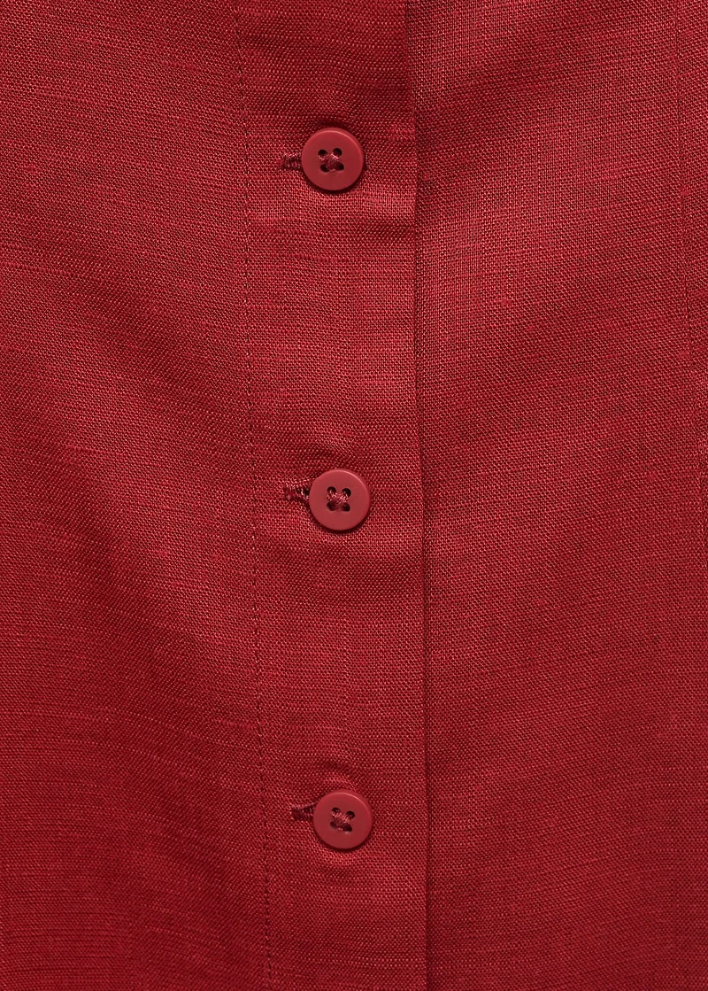 Linen-blend dress with buttons