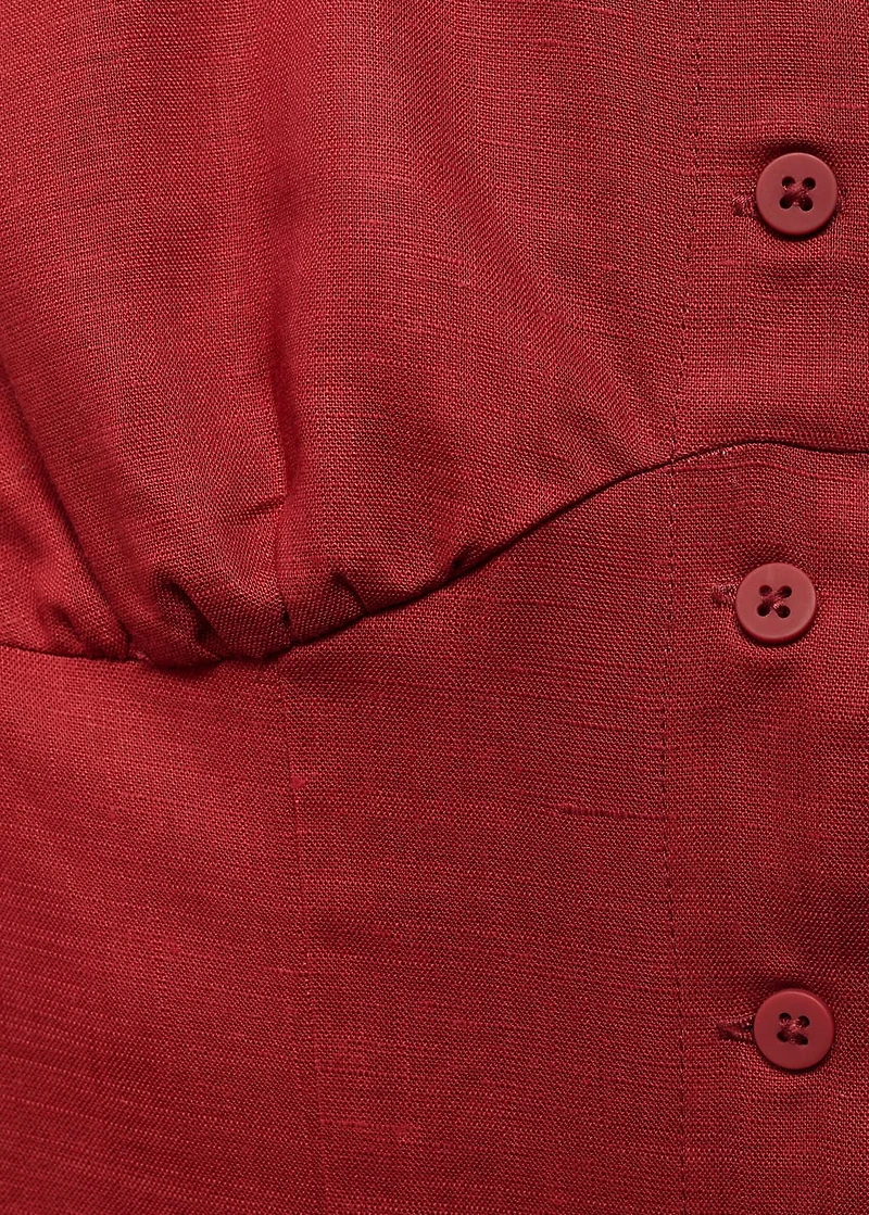 Linen-blend dress with buttons