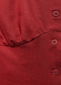 Linen-blend dress with buttons