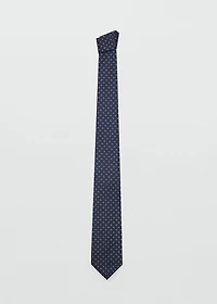 Geometric patterned silk tie