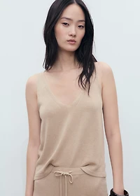 V-neck knit top