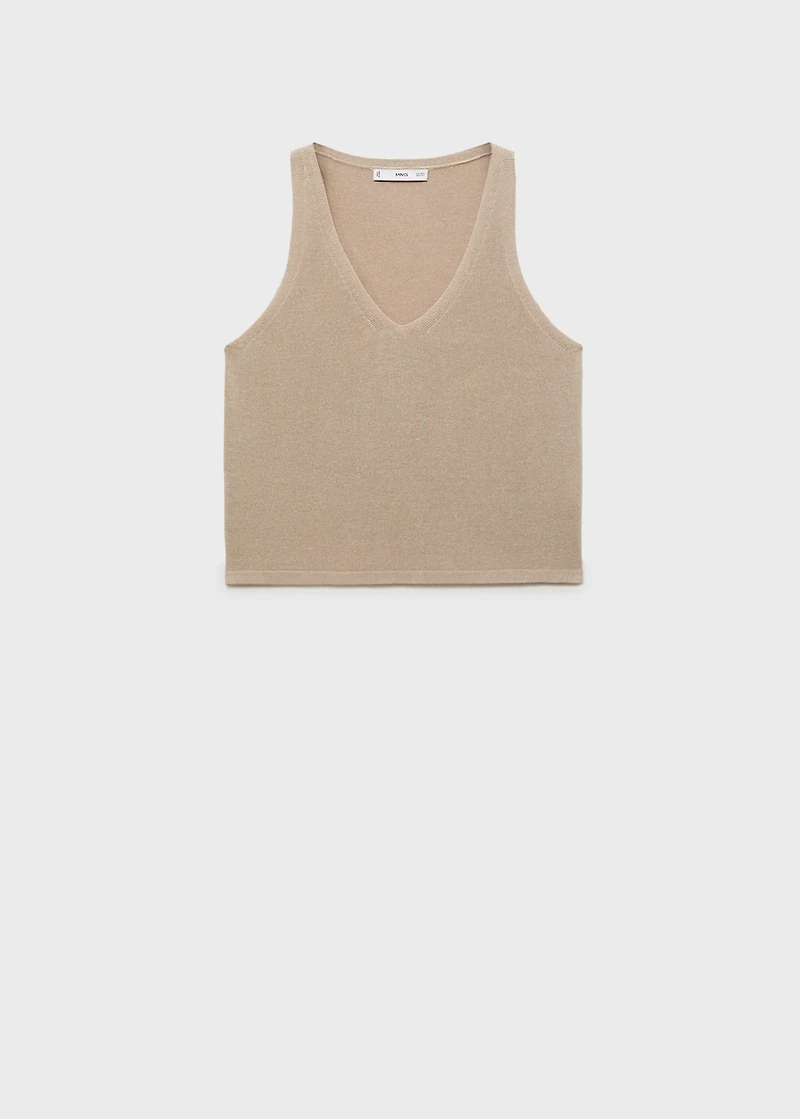 V-neck knit top