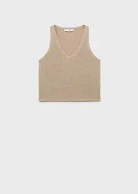 V-neck knit top