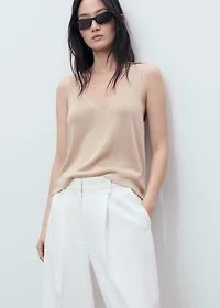 V-neck knit top