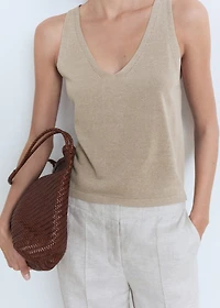 V-neck knit top