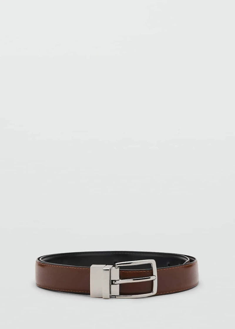 Reversible suit leather belt