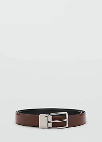 Reversible suit leather belt