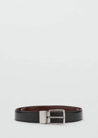 Reversible suit leather belt