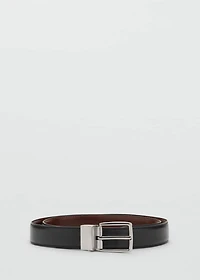 Reversible suit leather belt