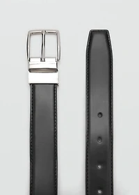 Reversible suit leather belt