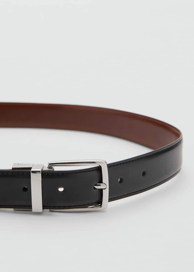 Reversible suit leather belt