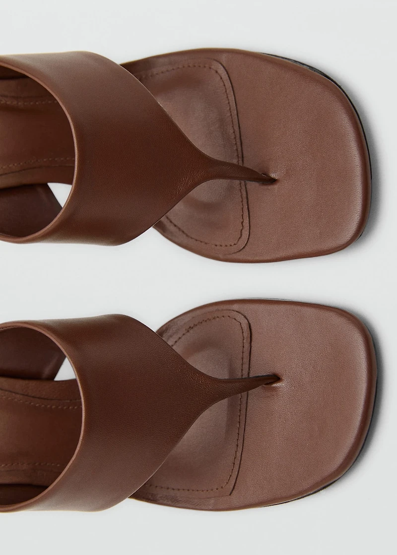 Contrast wedge leather sandal