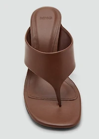 Contrast wedge leather sandal