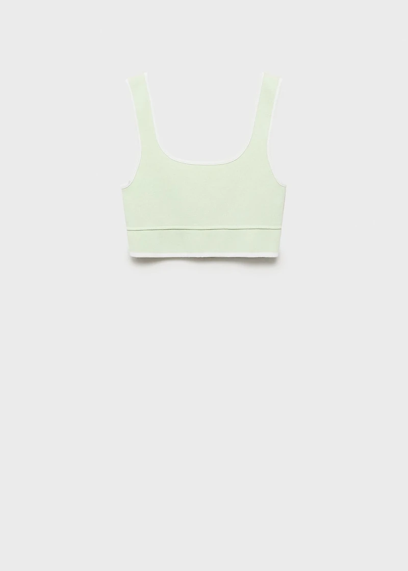 Knitted top with contrasting trim