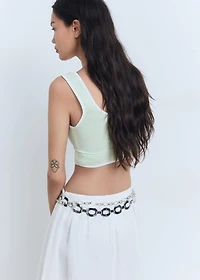 Knitted top with contrasting trim