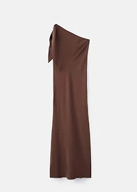 Asymmetrical dress with knot strap