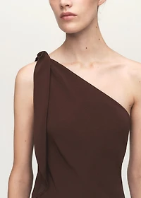 Asymmetrical dress with knot strap