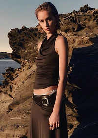 Draped halter top