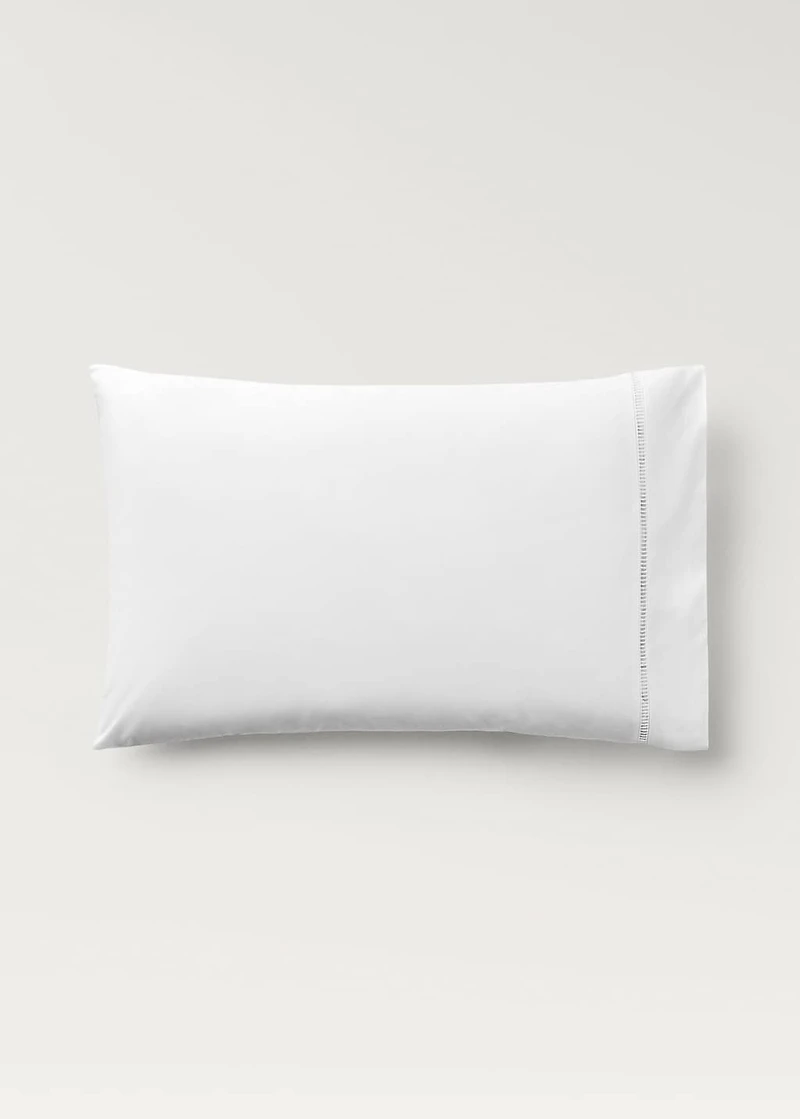 Two cotton percale pillowcases with hemstitch 50x75 cm