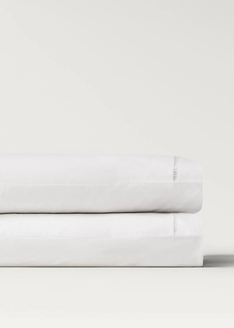 Two cotton percale pillowcases with hemstitch 50x75 cm