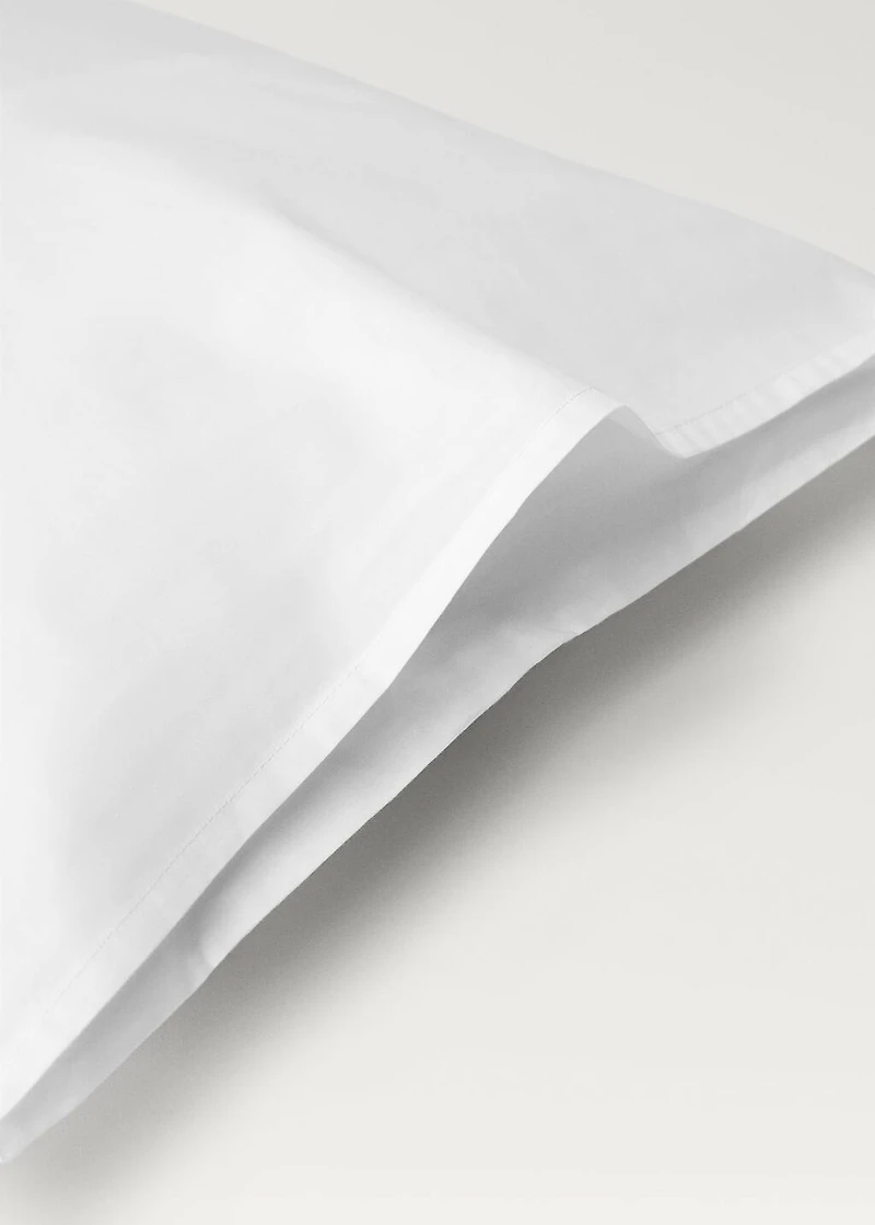 Two cotton percale pillowcases with hemstitch 50x75 cm
