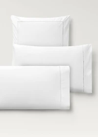 Two cotton percale pillowcases with hemstitch 50x75 cm
