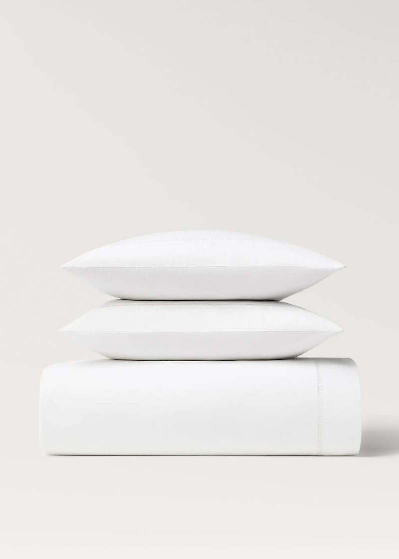 Cotton percale duvet cover with hemstitch for 150/160 cm bed