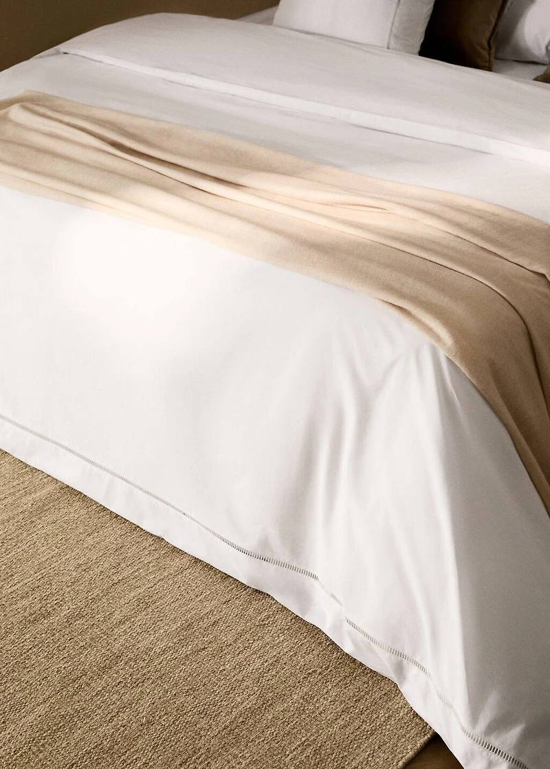 Cotton percale duvet cover with hemstitch for / cm bed