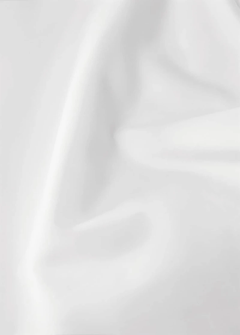 500-thread count cotton percale top sheet with rounded piping detail for 90cm bed