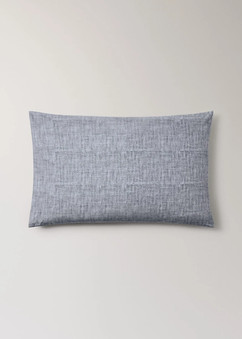 Two percale cotton herringbone-print pillowcases 50x75 cm