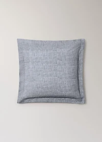 Two percale cotton herringbone-print pillowcases 60x60 cm