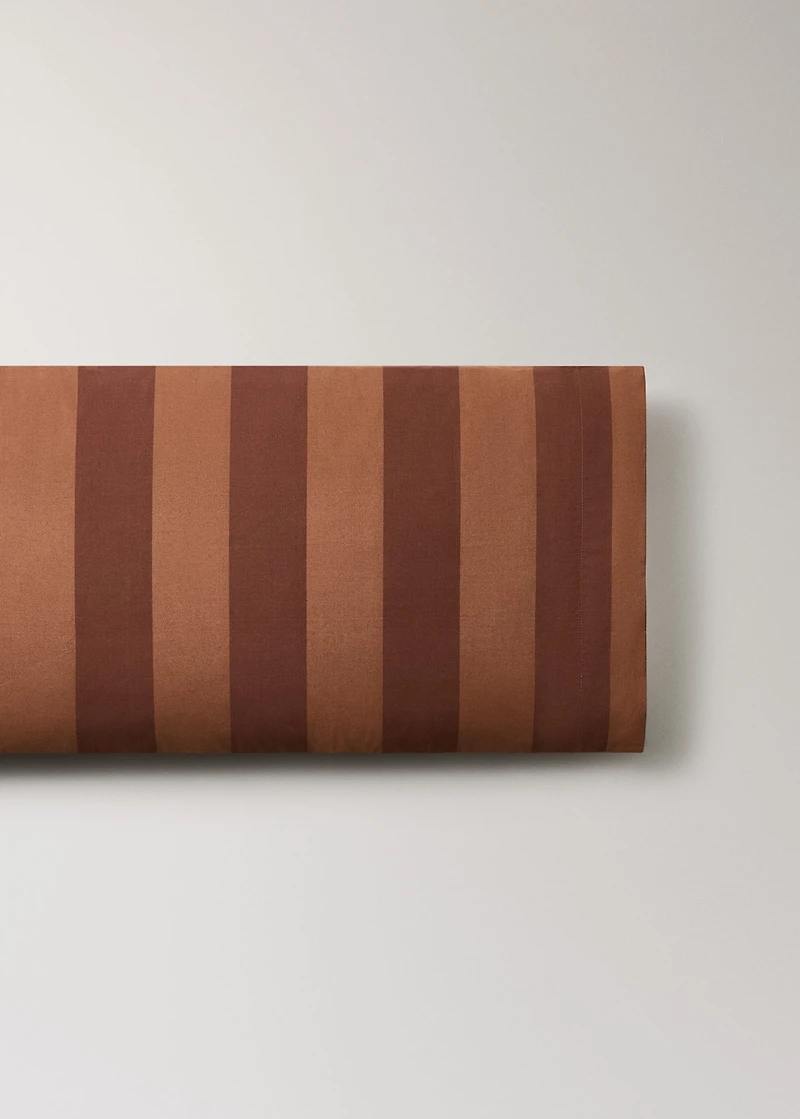 Percale cotton striped pillowcase 45x110cm