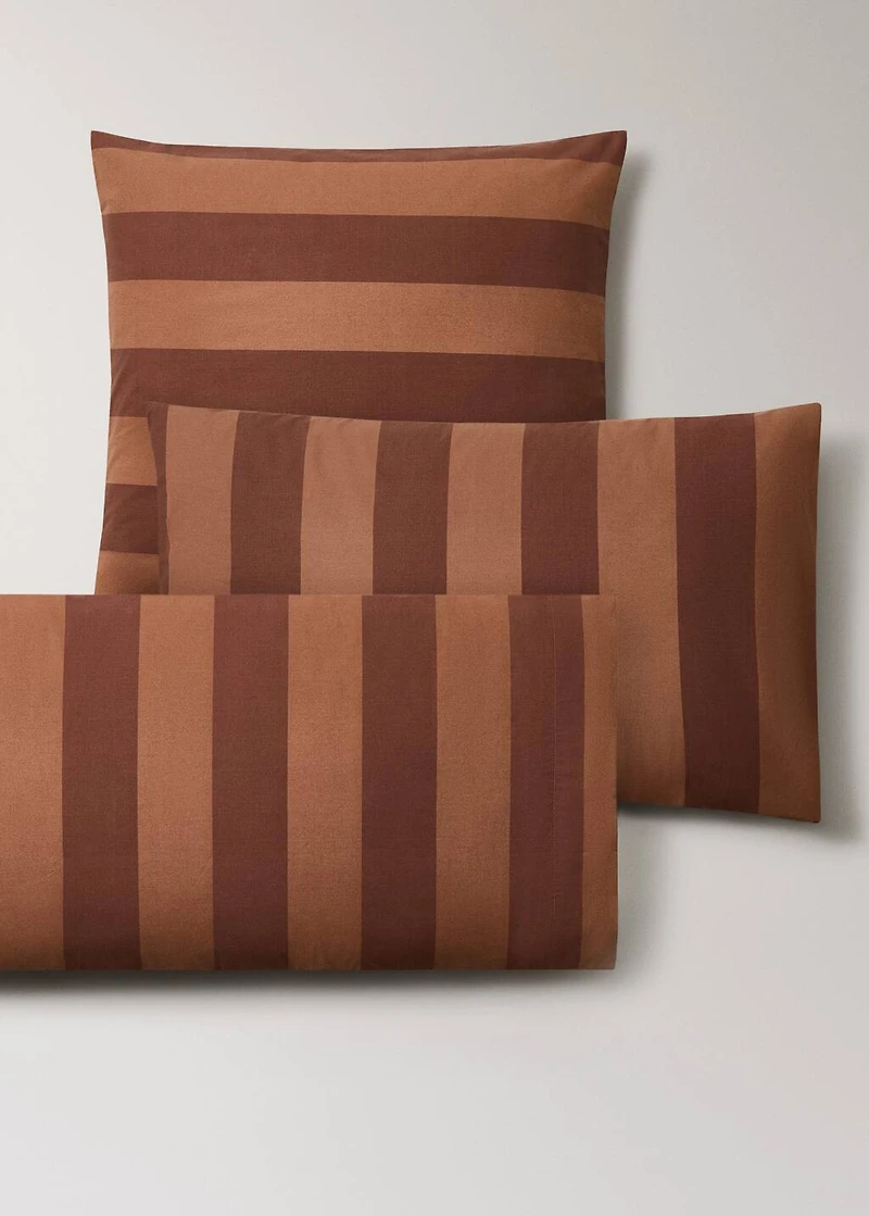 Percale cotton striped pillowcase 45x110cm