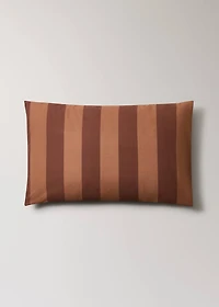 Two cotton percale striped pillowcases 50x75 cm