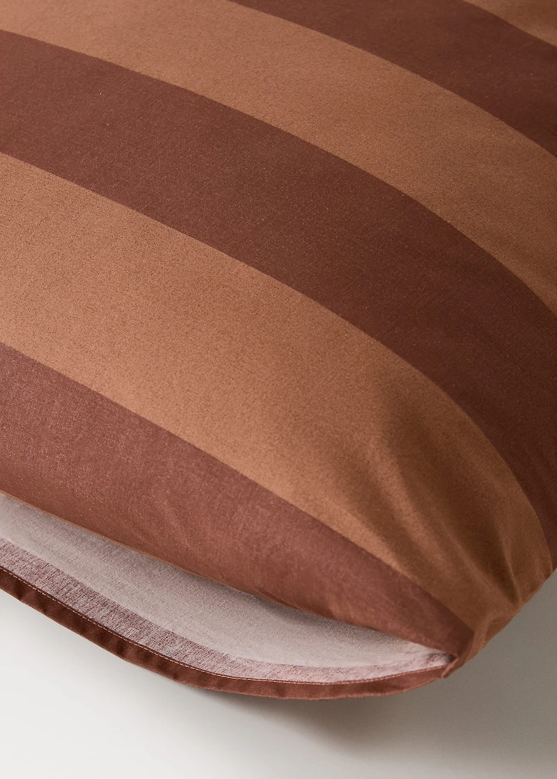 Two cotton percale pillowcases with double overlock 60x60 cm